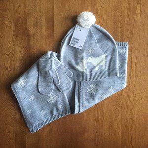 H&M toddler blanket, hat, mittens set 1-2Y NWT